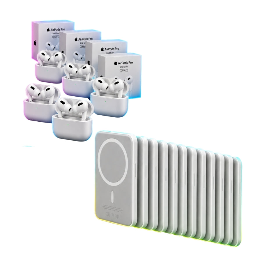 PACK 2: 8 Airpods Pro 2 (2nd Generacion) + 10 Battery Pack Apple 10.000MAH