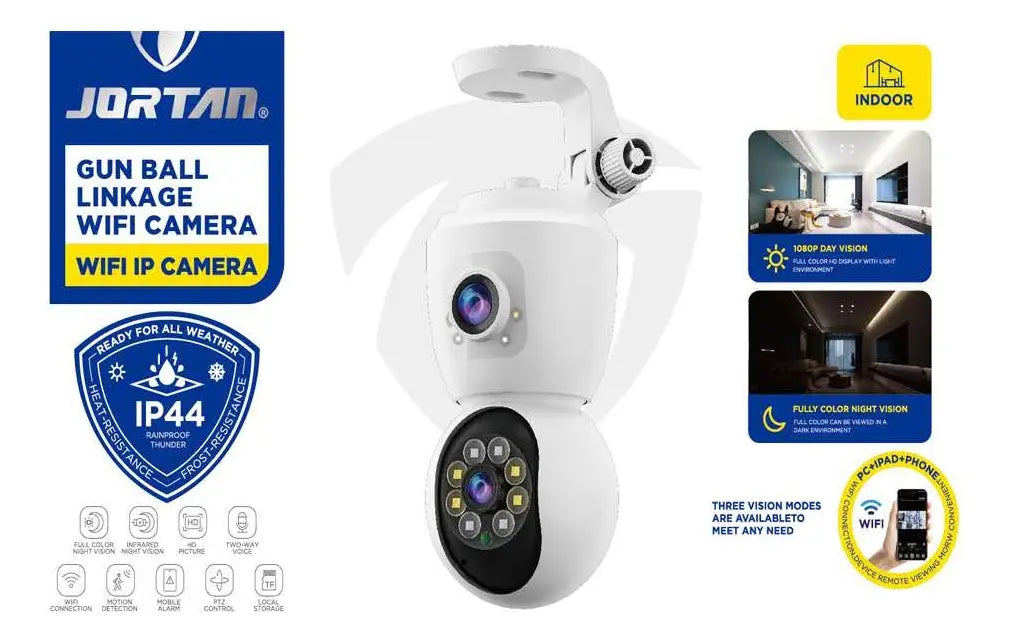CAMARA DE SEGURIDAD JORTAN 2 LENTES IP44